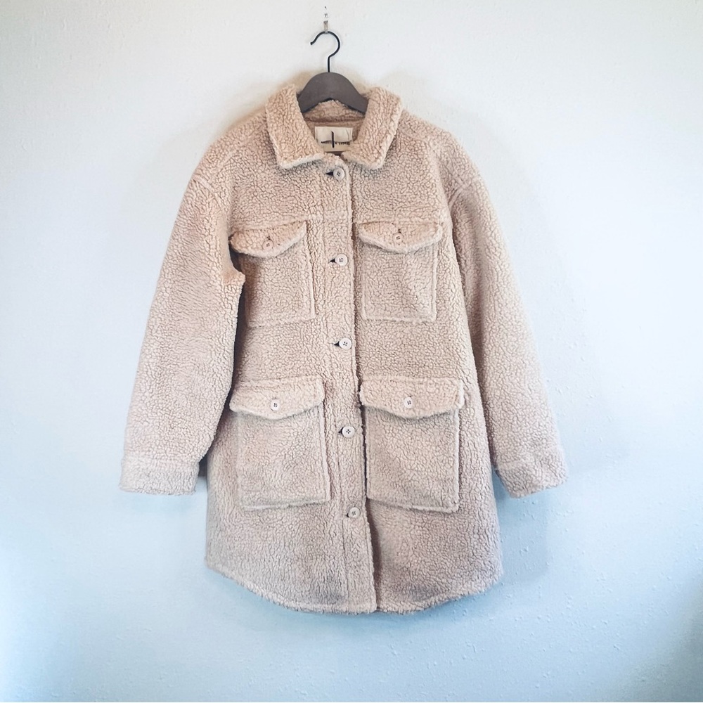 American Eagle Sherpa Teddy Women’s Beige Coat Size Small NWT
